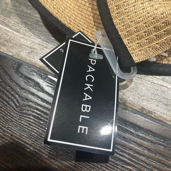 Summer Bow Hat Packable NWT Tan/black UPF 50+ One Size - Picture 6 of 10